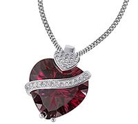 Goldmaid rote Damen-Herzkette 925 Sterlingsilber mit granat-farbenen Zirkonia Herz-Anhänger Schmuck