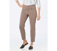 7/8-Hose GOLDNER "Kurzgröße Stretchhose LOUISA, dehnbar & mit Taschen", Damen, Gr. 22, K-Gr, beige (taupe), Obermaterial: 67% Baumwolle CO. 28% Polyamid PA. 5% Elasthan EL., normal, Hosen 7/8-Hose, Oh