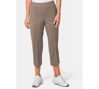 Caprihose GOLDNER "Sportive 7/8-Hose mit Biesen", Damen, Gr. 54, N-Gr, beige (taupe), Obermaterial: 100% Polyester COOLMAX(R) PES(Coolmax)., normal, Hosen Caprihose, Ohne (39477529-54) taupe