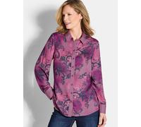 Hemdbluse GOLDNER "Elegante Satinbluse mit Paisley-Design", Damen, Gr. 42, lila (beere, gemustert), Obermaterial: 100% Viskose CV., Modisch, gerade, Blusen Hemdbluse, Paisley-Patchdessin (91531730-42)