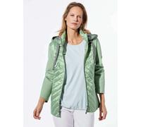Kurzjacke GOLDNER "Kurzgröße Steppjacke mit abnehmbarer Kapuze", Damen, Gr. 20, grün (salbei), Obermaterial: 60% Polyester PES. 40% Polyamid PA., Sonstiges, Jacken Kurzjacke, Kontrastfarbige Blenden u