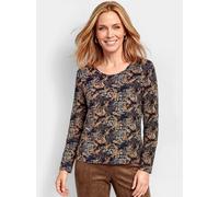 Goldner Langarmshirt Damen Viskose blau, 22