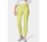 2-in-1-Hose GOLDNER "Schlupfhose LOUISA mit Steppnähten", Damen, Gr. 46, N-Gr, grün (erbsengrün), Obermaterial: 67% Baumwolle CO. 28% Polyamid PA. 5% Elasthan EL., Hosen, Ohne (57089964-46) erbsengrün