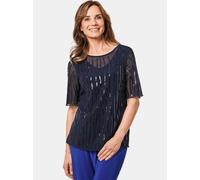 Goldner Mesh-Shirt Damen blau, 46