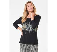 Goldner Print Shirts Damen Viskose schwarz, 42