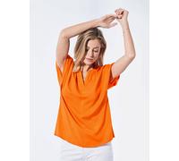 Schlupfbluse GOLDNER "Kurzgröße Bluse mit Tunika Ausschnitt", Damen, Gr. 21, orange, Obermaterial: 100% Viskose CV., Sonstiges, Blusen Schlupfbluse, keine/nicht relevant (49697062-21) orange