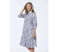 Goldner Sommerkleider Damen Leinen blau, 19