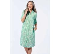 Goldner Sommerkleider Damen Leinen grün, 46