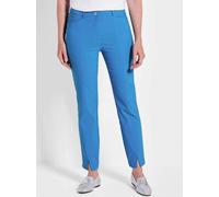 Stoffhose GOLDNER "Elegante Hose LOUISA mit Formbund", Damen, Gr. 52, N-Gr, blau, Obermaterial: 66% Viskose CV. 31% Polyamid PA. 3% Elasthan EL., normal, Hosen Stoffhose, Saumschlitz vorne (59861362-5