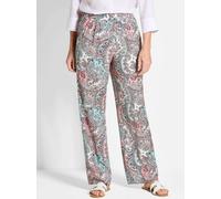 Stoffhose GOLDNER "Lange Viskose Schlupfhose mit Paisley-Print und weitem Bein", Damen, Gr. 44, N-Gr, rosa (rosé, gemustert), Obermaterial: 100% Viskose CV., weit, Hosen Stoffhose, Stecktaschen (27832
