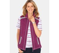 Goldner Strickfleece-Weste Damen himbeer, 46