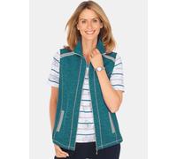 Goldner Strickfleece-Weste Damen türkis, 40