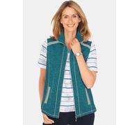 Goldner Strickfleece-Weste Damen türkis, 46