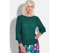 Goldner Strickpullover Damen smaragd, 38