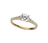 Goldring FIRETTI "Schmuck Geschenk Gold 333 Damenring Goldring" Gr. 16, gold (gelbgoldfarben, kristallweiß), Fingerringe, Damen, 16, Gelbgold 333, Goldring, mit Zirkonia (synth.) (85521767-16) gelbgol