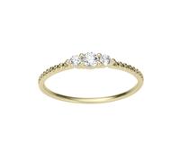 Goldring FIRETTI "Schmuck Geschenk Gold 333 Damenring Goldring" Gr. 17, gold (gelbgoldfarben, kristallweiß), Fingerringe, Damen, 17, Gelbgold 333, 3mm, Goldring, mit Zirkonia (synth.) (26845257-17) ge