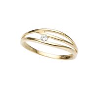 Goldring FIRETTI "Schmuck Geschenk Gold 333 Damenring Goldring" Gr. 17, gold (gelbgoldfarben, kristallweiß), Fingerringe, Damen, 17, Gelbgold 333, 6mm, Goldring, mit Zirkonia (synth.) (26665063-17) ge