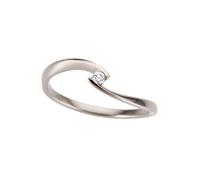 Goldring FIRETTI "Schmuck Geschenk Gold 333 Damenring Verlobungsring Goldring Solitär" Gr. 16, weiß (weißgoldfarben, weiß), Fingerringe, Damen, 16, 0,04 P2 = erkennbare Einschlüsse, Diamanten Weißgold