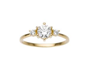 Goldring FIRETTI "Schmuck Geschenk Gold 333 Damenring Verlobungsring Goldring Solitär" Gr. 17, gold (gelbgoldfarben, kristallweiß), Fingerringe, Damen, 17, Gelbgold 333, 7mm, Goldring, mit Zirkonia (s