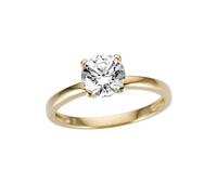 Goldring FIRETTI "Schmuck Geschenk Gold 333 Damenring Verlobungsring Goldring Solitär" Gr. 18, gold (gelbgoldfarben, kristallweiß), Fingerringe, Damen, 18, Gelbgold 333, Goldring, mit Zirkonia (synth.