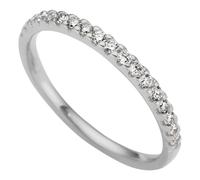 Goldring FIRETTI "Schmuck Geschenk Gold 333 Damenring Vorsteckring Memoire Lab Grown" Gr. 18, weißgoldfarben, Fingerringe, Damen, 18, 0,25 VS = sehr kleine Einschlüsse, Diamanten Weißgold 333, 1,64mm,