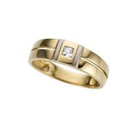 Goldring FIRETTI "Schmuck Geschenk Gold 333 Herrenring Goldring" Gr. 20, weiß (gelbgoldfarben, weißgoldfarben, kristallweiß), Fingerringe, Herren, 20, Gelbgold 333, 7mm, Goldring, mit Zirkonia (synth.