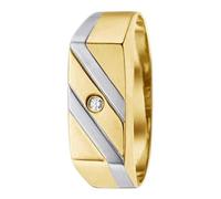 Goldring FIRETTI "Schmuck Geschenk Gold 333 Herrenring Goldring Siegelring" Gr. 19, gold (gelbgoldfarben, weißgoldfarben), Fingerringe, Damen, 19, 0,02 P2 = erkennbare Einschlüsse, Diamanten Gelbgold