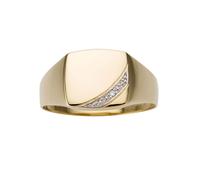 Goldring FIRETTI "Schmuck Geschenk Gold 333 Herrenring Goldring Siegelring" Gr. 20, weiß (gelbgoldfarben, weißgoldfarben), Fingerringe, Herren, 20, 0,01 P2 = erkennbare Einschlüsse, Diamanten Gelbgold