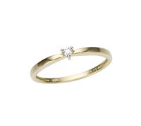 Goldring FIRETTI "Schmuck Geschenk Gold 333 massiv" Gr. 17, weiß (gelbgoldfarben, weißgoldfarben), Fingerringe, Damen, 17, 0,04 P2 = erkennbare Einschlüsse, Diamanten Gelbgold 333, 2,7mm, Diamanten, G