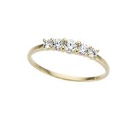 Goldring FIRETTI "Schmuck Geschenk Gold 333 Memoire Ring" Gr. 17, gold (gelbgoldfarben, kristallweiß), Fingerringe, Damen, 17, Gelbgold 333, 3mm, Goldring, mit Zirkonia (synth.) (30628538-17) gelbgold
