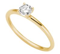 Goldring FIRETTI "Schmuck Geschenk Gold 333 Vorsteckring Verlobung Solitär Lab Grown" Gr. 16, gelbgoldfarben, Fingerringe, Damen, 16, 0,3 VS = sehr kleine Einschlüsse, Diamanten Gelbgold 333, 1,3mm, D