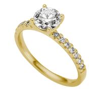 Goldring FIRETTI "Schmuck Geschenk Gold 333 Vorsteckring Verlobung Solitär Lab Grown" Gr. 16, gelbgoldfarben, Fingerringe, Damen, 16, 1,54 VS = sehr kleine Einschlüsse, Diamanten Gelbgold 333, 1,85mm,
