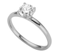 Goldring FIRETTI "Schmuck Geschenk Gold 333 Vorsteckring Verlobung Solitär Lab Grown" Gr. 16, weißgoldfarben, Fingerringe, Damen, 16, 0,75 VS = sehr kleine Einschlüsse, Diamanten Weißgold 333, 1,6mm, 