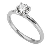 Goldring FIRETTI "Schmuck Geschenk Gold 333 Vorsteckring Verlobung Solitär Lab Grown" Gr. 17, weißgoldfarben, Fingerringe, Damen, 17, 1 VS = sehr kleine Einschlüsse, Diamanten Weißgold 333, 1,6mm, Dia