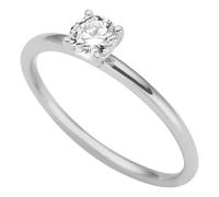 Goldring FIRETTI "Schmuck Geschenk Gold 333 Vorsteckring Verlobung Solitär Lab Grown" Gr. 18, weißgoldfarben, Fingerringe, Damen, 18, 0,3 VS = sehr kleine Einschlüsse, Diamanten Weißgold 333, 1,3mm, D