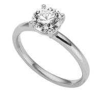 Goldring FIRETTI "Schmuck Geschenk Gold 333 Vorsteckring Verlobung Solitär Lab Grown" Gr. 19, weißgoldfarben, Fingerringe, Damen, 19, 1,25 VS = sehr kleine Einschlüsse, Diamanten Weißgold 333, 1,9mm, 