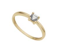 Goldring FIRETTI "Schmuck Geschenk Gold 333 Vorsteckring, Verlobungsring" Gr. 16, gold (gelbgoldfarben, kristallweiß), Fingerringe, Damen, 16, Gelbgold 333, 2mm, Goldring, mit Zirkonia (synth.) (25274