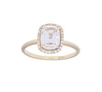 Goldring FIRETTI "Schmuck Geschenk Gold 375 Damenring Goldring" Gr. 17, gold (gelbgoldfarben, kristallweiß), Fingerringe, Damen, 17, Gelbgold 375, Goldring, mit Zirkonia (synth.) (83122145-17) gelbgol