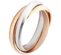 Goldring FIRETTI "Schmuck Geschenk Gold 375 verschlungene Tricolor-Optik" Gr. 62, rosa (gelbgoldfarben, weißgoldfarben, roségoldfarben), Fingerringe, Damen, 62, Gelbgold 375 Roségold 375 Weißgold 375,