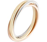 Goldring FIRETTI "Schmuck Geschenk Gold 375 verschlungene Tricolor-Optik" Gr. 66, rosa (gelbgoldfarben, weißgoldfarben, roségoldfarben), Fingerringe, Damen, 66, Gelbgold 375 Roségold 375 Weißgold 375,