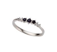 Goldring FIRETTI "Schmuck Geschenk Gold 585 Damenring Goldring Edelstein Farbstein" Gr. 18, blau (weißgoldfarben, royalblau), Fingerringe, Damen, 18, 0,06 P2 = erkennbare Einschlüsse, Diamanten Weißgo