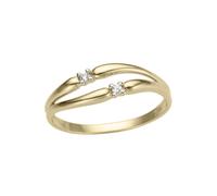 Goldring FIRETTI "Schmuck Geschenk Gold 585, poliert, bicolor" Gr. 16, gold (gelbgoldfarben, weißgoldfarben), Fingerringe, Damen, 16, 0,03 P2 = erkennbare Einschlüsse, Diamanten Gelbgold 585, 2mm, Dia