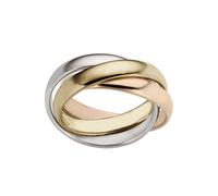 Goldring FIRETTI "Schmuck Geschenk Gold 585, Tricolor-Optik, massiv" Gr. 16, rosa (gelbgoldfarben, weißgoldfarben, roségoldfarben), Fingerringe, Damen, 16, Gelbgold 585 Roségold 585 Weißgold 585, 9mm,