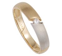 Goldring JOBO "Diamantring Spannring" Gr. 54, gelbgold 585, Fingerringe, Damen, 54, P1 = bei 10-facher Vergrößerung erkennbare Einschlüsse, Diamanten Gelbgold 585, Diamanten, Gelbgold 585, Goldring, 5