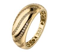 Goldring JOBO "Ring Damenring 7,9 mm breit" Gr. 54, gelbgold 333, Fingerringe, Damen, 54, Gelbgold 333, Goldring, 333 Gold mit 45 Zirkonia (34869830-54) gelbgold 333
