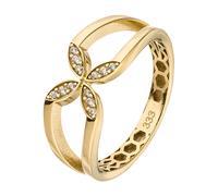 Goldring JOBO "Ring Damenring" Gr. 50, gelbgold 333, Fingerringe, Damen, 50, Gelbgold 333, Goldring, 333 Gold mit 12 Zirkonia (78257918-50) gelbgold 333