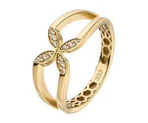 Goldring JOBO "Ring Damenring" Gr. 50, gelbgold 333, Fingerringe, Damen, 50, Gelbgold 333, Goldring, 333 Gold mit 12 Zirkonia (78257918-50) gelbgold 333