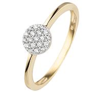 Goldring JOBO "Ring Damenring" Gr. 56, gelbgold 333, Fingerringe, Damen, 56, Gelbgold 333, Goldring, 333 Gold bicolor mit 19 Zirkonia (85492664-56) gelbgold 333