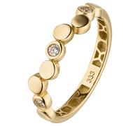 Goldring JOBO "Ring Damenring" Gr. 56, gelbgold 333, Fingerringe, Damen, 56, Gelbgold 333, Goldring, 333 Gold mit 3 Zirkonia (23062536-56) gelbgold 333
