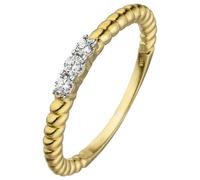 Goldring JOBO "Ring Damenring schmal" Gr. 60, gelbgold 333, Fingerringe, Damen, 60, Gelbgold 333, Goldring, 333 Gold mit 3 Zirkonia (73576965-60) gelbgold 333